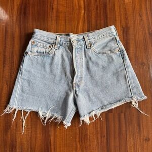 Vintage Levi Denim Frayed Hem Women Shorts